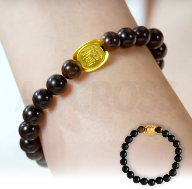 [인포벨]TV홈쇼핑정품 애드크로스 금복화 오닉스 금거북 행운 건강 팔찌 부모님 어르신 신년 행운 선물, 1세트, 혼합색상