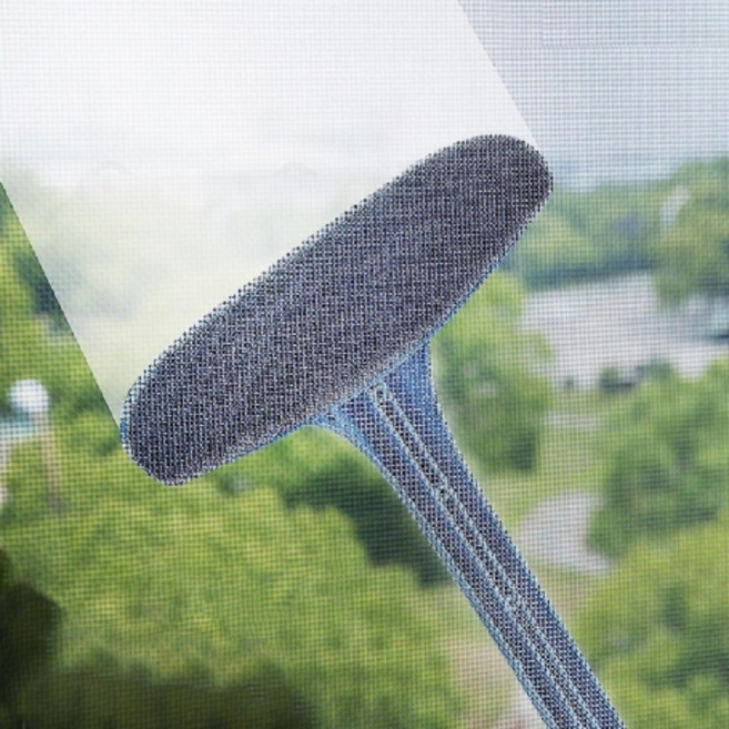 미세 망사 청소 브러시 창문 방충망 먼지 제거기 미끄럼방지 손잡이, 1개