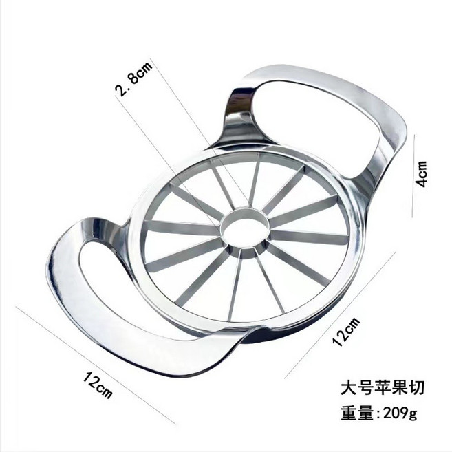 切蘋果神器 304不鏽鋼分果器 鋅合金柄水果切片器, 1個, 升級版大號12片