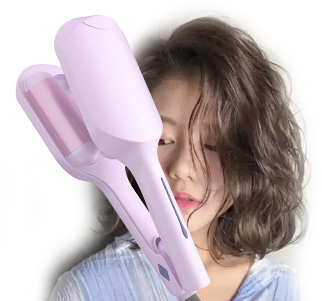 물결 고데기 음이온 4단계 온도조절 에그롤 라면머리 빠른예열 볼륨미니고데기 40mm 헤어 케어, 보라색, 물결고데기