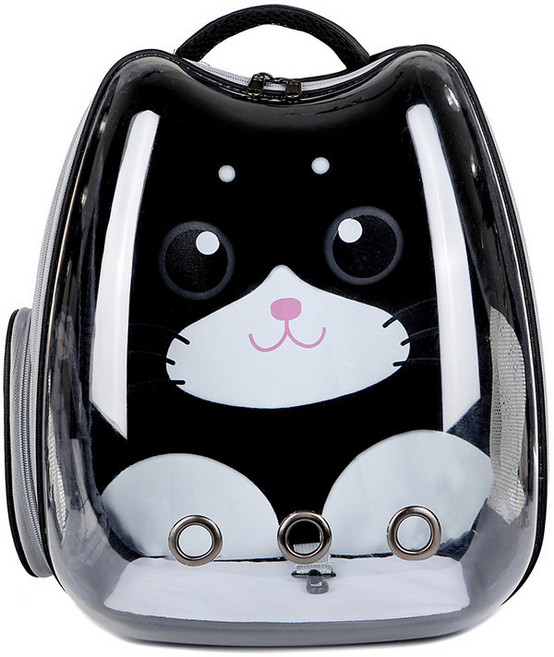 JINXIY 휴대용 배낭 애완 동물 제품의 고양이 가방 애완 동물 가방 통기성 우주 구획 투명 애완 동물 공간 가방 고양이 가방, 고양이 머리 검은 색, 1개