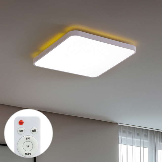 가온엘이디 LED 시스템 프리미엄 슬림 디밍 리모컨 방등 60W, 화이트