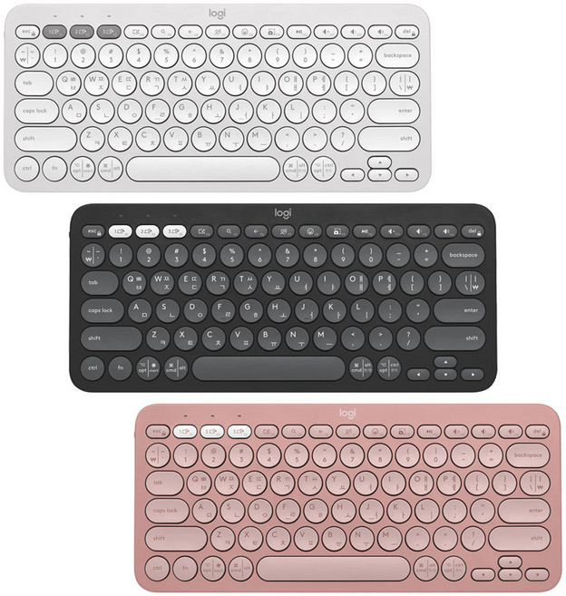 블루투스 무선 키보드 K380S 더스티로즈/스모키블랙/도브화이트, 스모키블랙