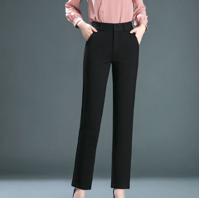 에쉬울프 (M~4XL)사계절 여성 정장바지 스판 일자핏 여성 캐주얼 긴바지