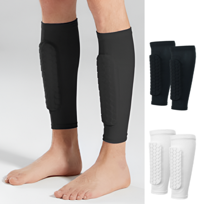 베이직 일체형 신가드 정강이 보호대 축구 풋살 아대 일체형, 1세트, 블랙