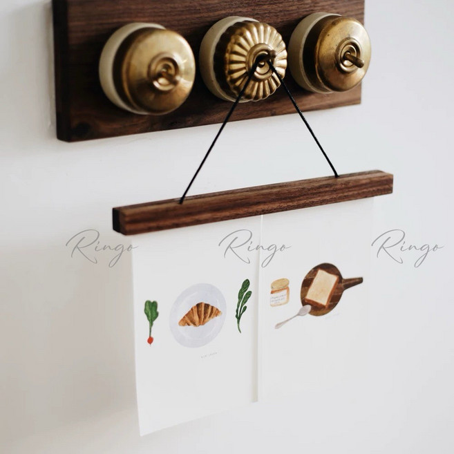 Ringo雜貨店 黑胡桃實木磁吸海報掛架畫框(短款), 1個