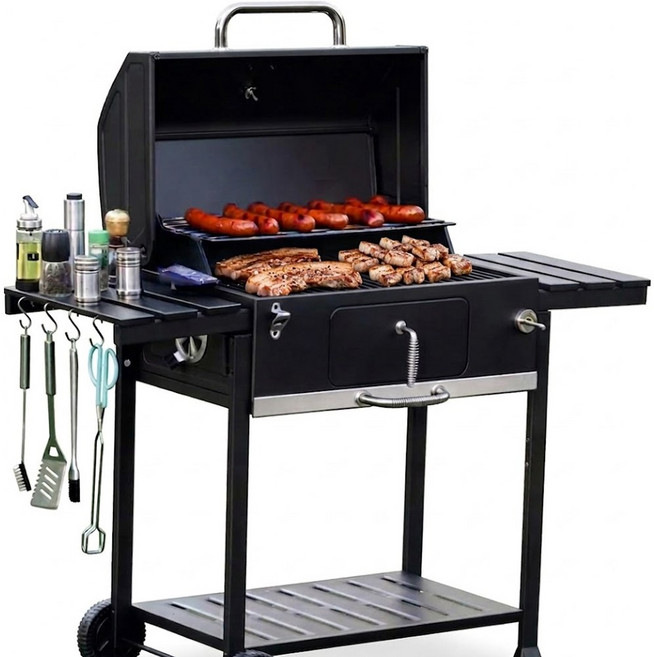 자피스 특대형 높이조절 훈제 캠핑 화로대, 1개