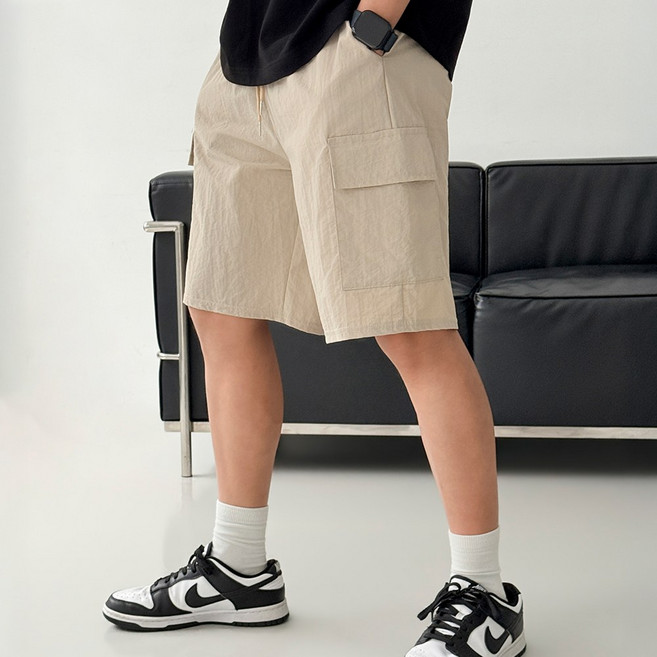 MU랑 남자 반바지 바스락 밴딩 카고 여름용 5부 팬츠