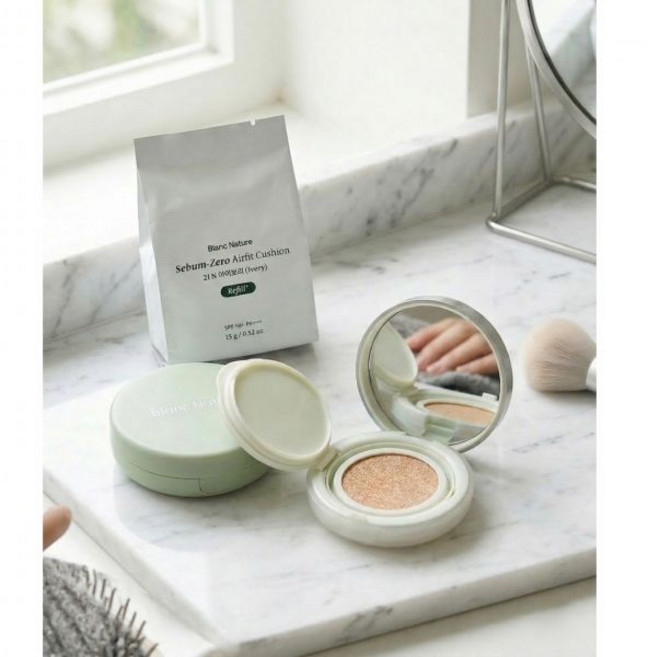 블랑네이처 피지제로 에어핏 쿠션 기획세트 (본품리필), 23N 진저