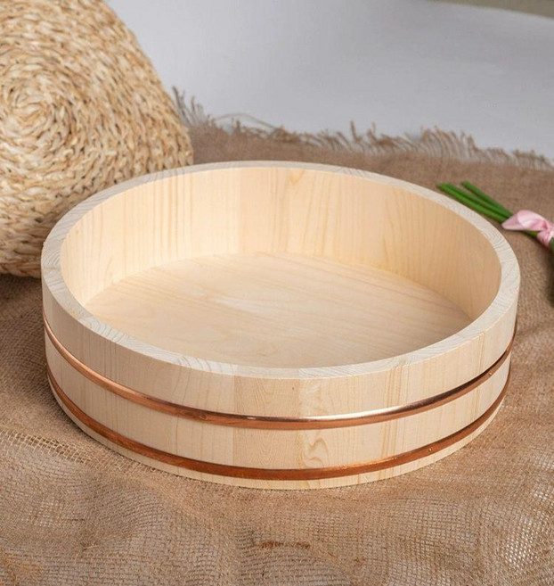 오히츠 밥통 향기리 초밥 나무용기 편백나무 보온통 스시 라이스박스, 1개, 27cm