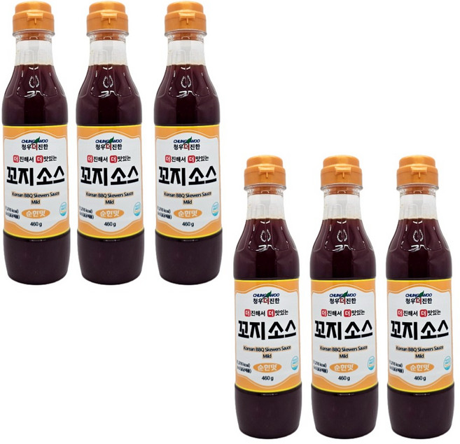 청우 더진한 꼬지소스 순한맛, 460g, 6개