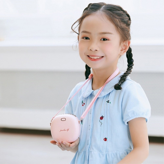 유아목걸이선풍기 휴대용 목 허리 넥 선풍기 목에거는 목걸이형 날개없는 저소음, 핑크