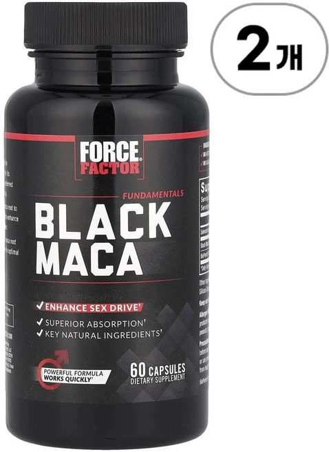 포스 팩터 펀더멘탈 블랙 마카 Force Factor Fundamentals Black Maca 60정, 2개 - 쿠팡