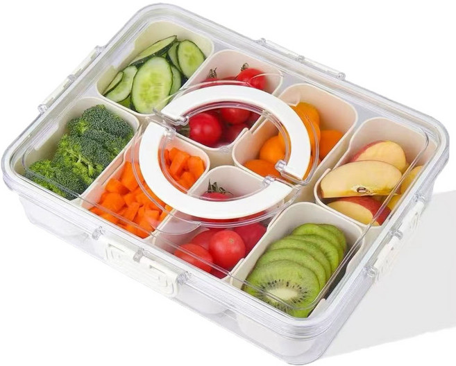 Rooice 냉장고 정리 보관함 야채과일 밀폐용기 손잡이 뚜껑형, 1개, 8개