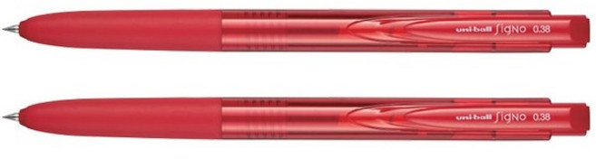 시그노 알티원 노크 젤잉크펜 UMN155 0.38mm, 레드, 2개