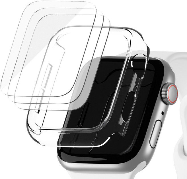 아이메이드잇 애플워치 풀커버 자가복원 액정 보호필름 3p + 하드커버 케이스, 클리어, 1개