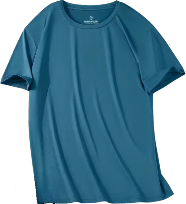 涼感衣 涼感網眼衣 排汗透氣冰絲衣 短袖工作上衣, 霧藍