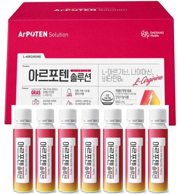 대상 아르포텐 솔루션 30ml 28병 선물용 아르기닌 혈행개선, 28개