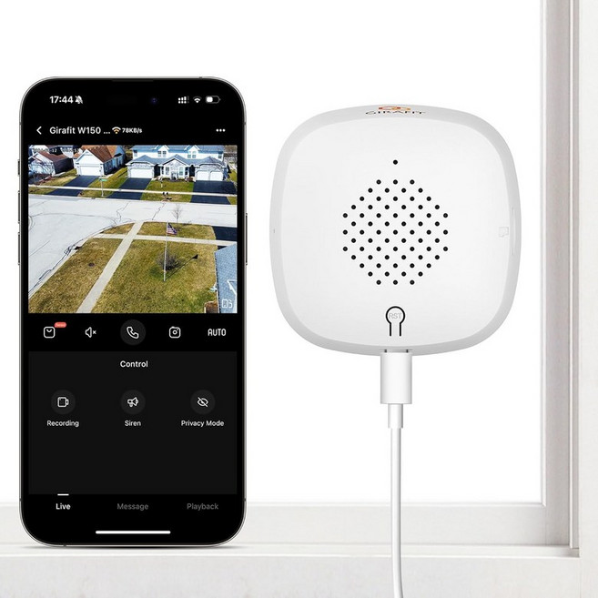 Girafit 3MP 2K 윈도우 카메라 2.4GHz 및 5GHz WiFi 실내 ChroMax Al 컬러 야간 투시 기능 사람 동작 감지 24시간 연중무휴 녹화 간편하고 빠른 설치, 1 Pack, 1개