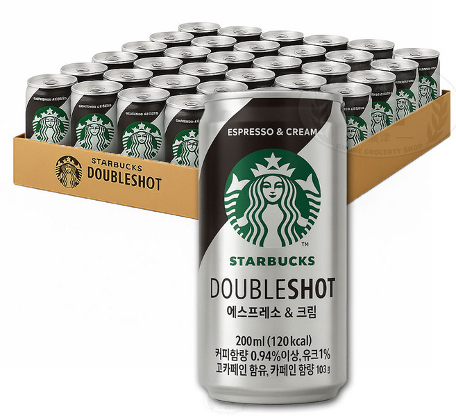 스타벅스 더블샷 에스프레소&크림 커피, 36개, 200ml