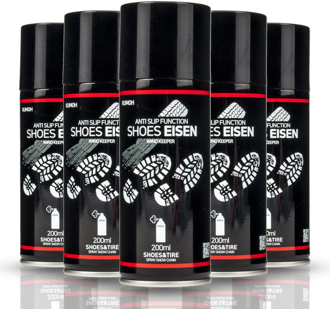 케이모터스 뉴슈젠 슈즈&타이어 스프레이체인 신발 차량 타이어 공용, 5개, 200ml