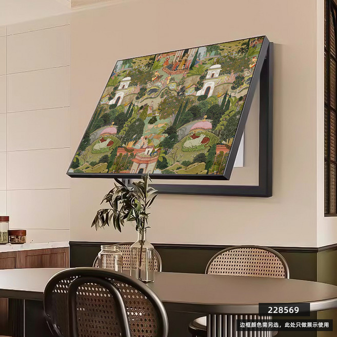 中古風電錶箱裝飾畫配電箱電閘裝飾美式復古掛畫高級感強弱電箱畫, 50*40(容納43長*32高)＋上掀蓋