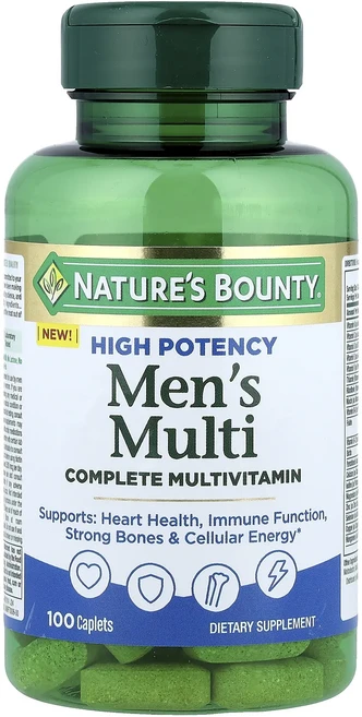 단백질 비타민 철분 마그내슘 칼슘 Nature's Bounty 남성용 종합비타민 완전한 종합비타민 고효능 100정 고루고루섭취해주세요, NaturesBounty남성용종합비타민완전한종합비타민고, 1개 - 쿠팡