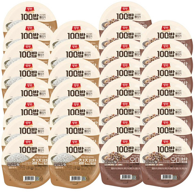 동원 100밥 2종 기획세트 5호 찰진밥 15개+오미밥 15개, 1박스, 3.9kg