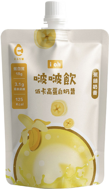 i oh 啵啵飲香蕉口味 高蛋白低卡健康代餐 營養豐富方便即飲, 1個, 1份