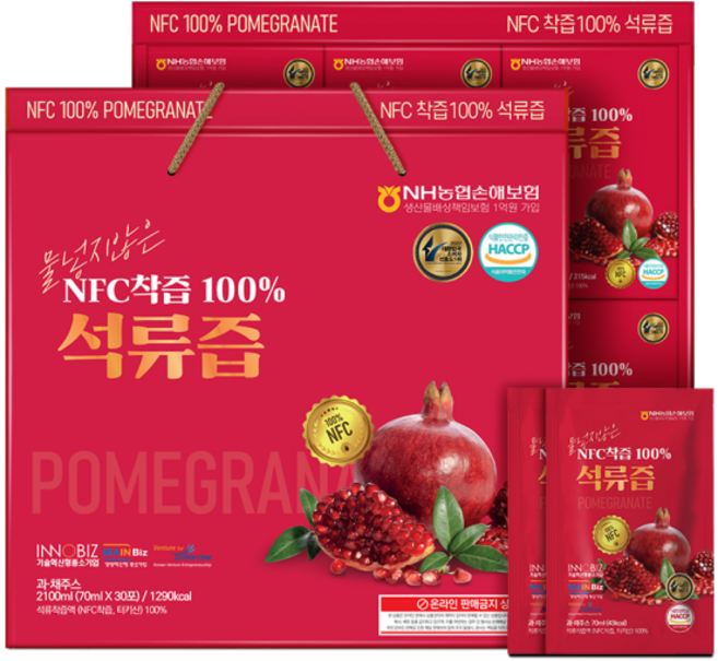 석류 그대로 담은 물타지 않은 NFC 원액 착즙석류즙 / 리얼 착즙 / 여성건강추천, 70ml