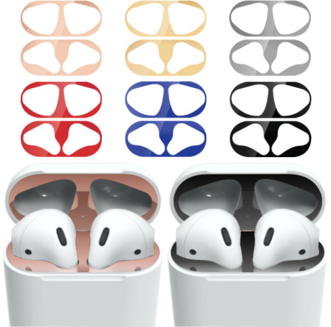 LOCOPANG 에어팟 1세대 2세대 철가루방지 메탈스티커, 레드, 철가루방지 메탈스티커 1세대