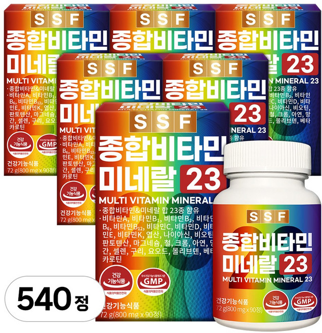 순수식품 종합 멀티 비타민 미네랄, 90정, 6개