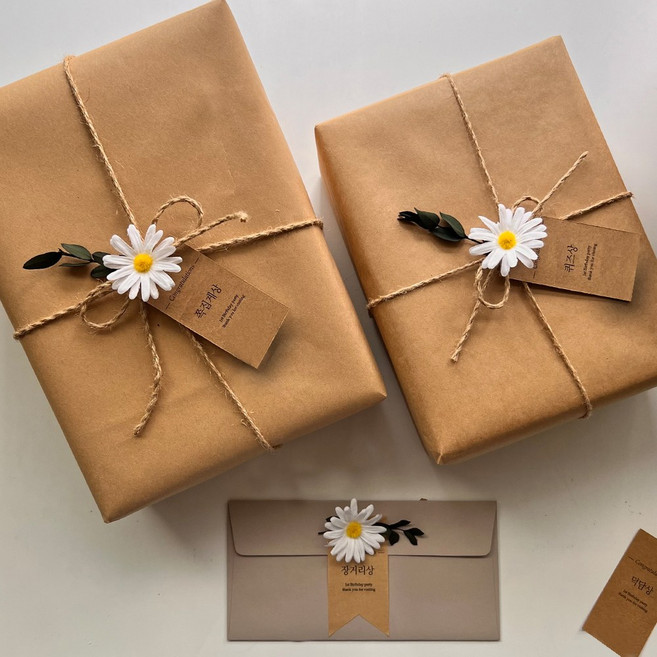 돌잔치 이벤트 선물 포장 크라프트 포장지 세트, 3세트