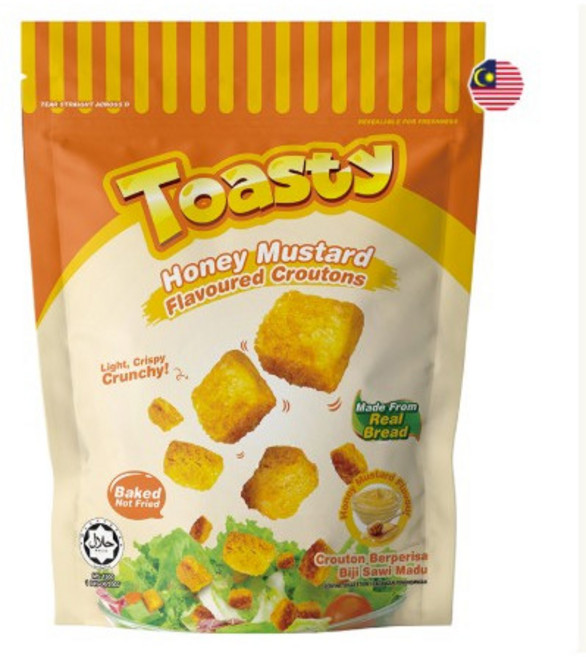 Toasty 蜂蜜芥末味麵包餅, 1個