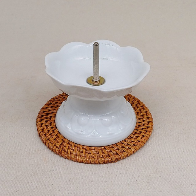 백자 연꽃 촛대 소 양초 홀더 제수용품 양초받침