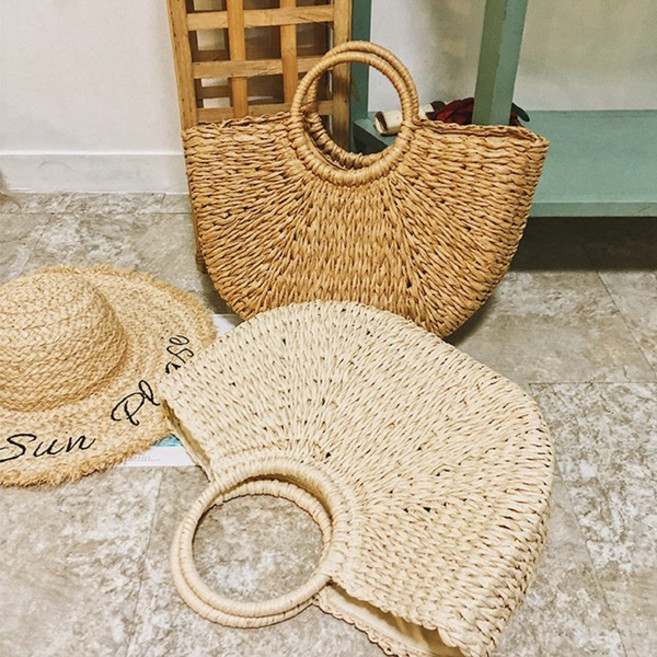왕골 라탄 바스켓백 가방