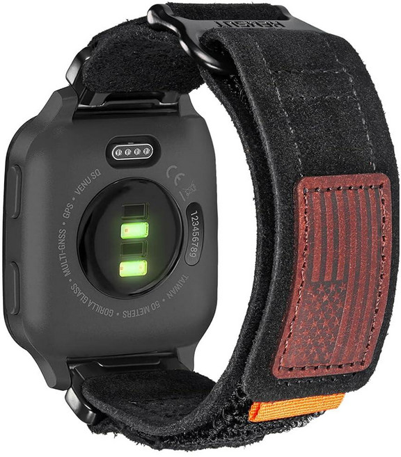 Garmin Venu 2 (Venu 2 전용 Venu 2S /3S) / Venu 3 퀵 핀 시계 밴드와 호환 우븐 루프 디자인의 매우 견고한 나일론 스포츠 스트랩, 블랙/2