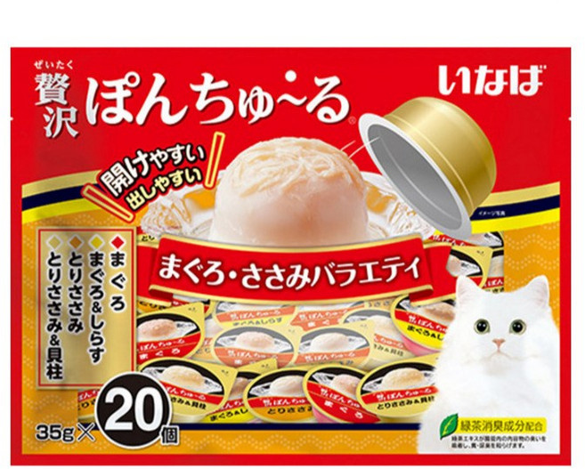 이나바 고양이 제이타크 퐁츄르 간식, 혼합맛(참치/닭가슴살), 700g, 1세트