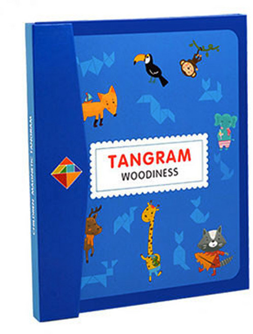 블루산업 어린이집 생일 답례품 단체 선물 유치원 구디백 유아 퍼즐 블록 장난감 자석 칠교 놀이 도안 세트 초등 교구 학습 단체 선물, G0025 칠교놀이_블루, 1개