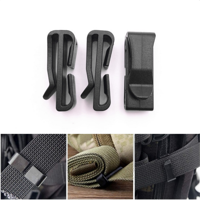 삼송언니 가방끈 고정 클립 배낭 벨트 고정홀더 1세트, 10개, black