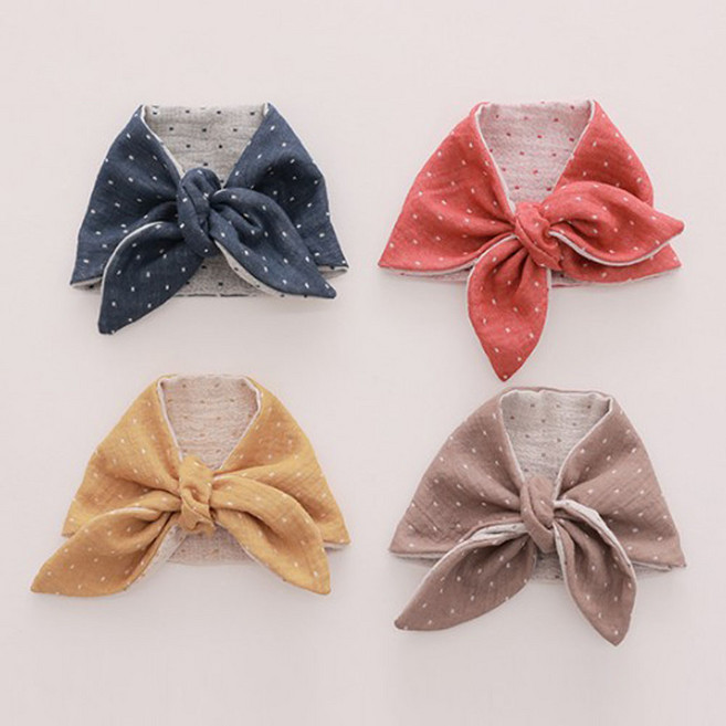 원이가게 국내생산 유아 아이 이중지 목수건 어린이집 등원룩 간절기 도트 쁘띠 스카프