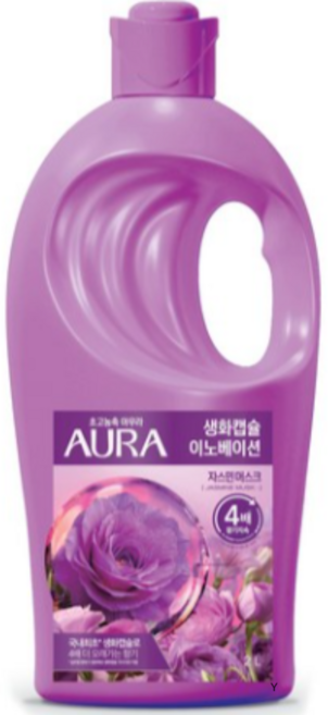 아우라 생화캡슐 섬유유연제 자스민머스크향 본품, 2L, 10개