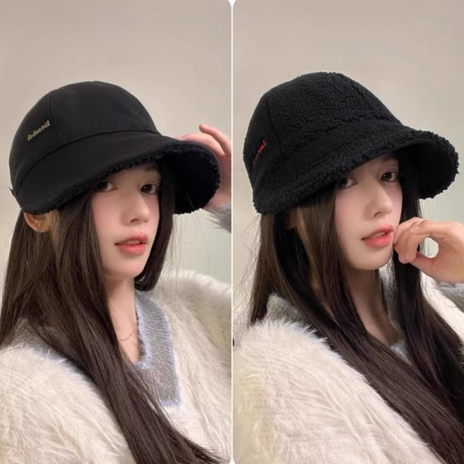 salimm 여성 얼굴작아보이는 양면사용 뽀글이 헌팅캡 벙거지 모자