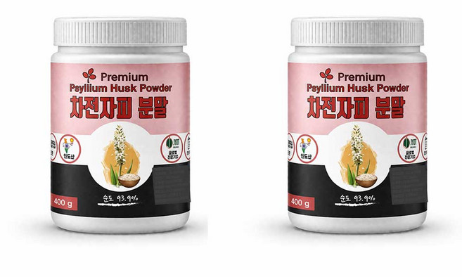 인도산 차전자피분말 고순도, 2개, 400g