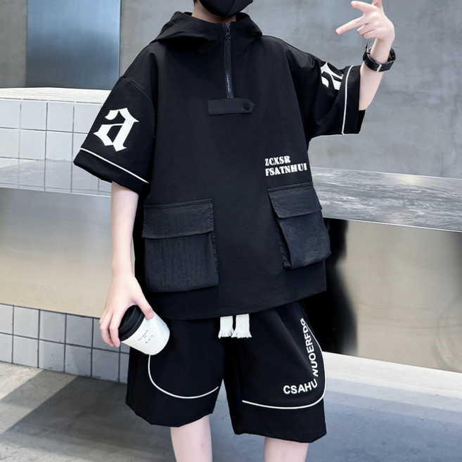 지디오 주니어 남아 여름 상하복 티셔츠 반바지 세트 밴딩 트레이닝복