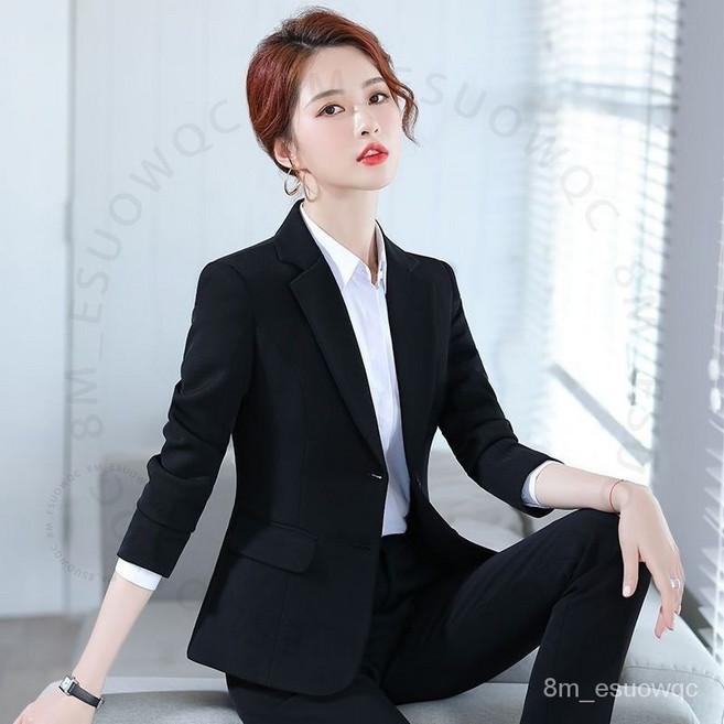 職業套裝女西服 春鞦款 氣質範麵試上班韓版正裝