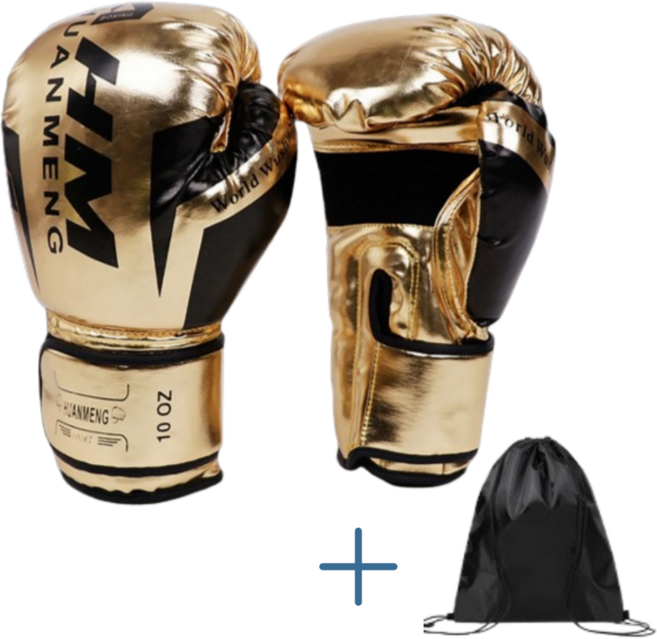 올끌레어 복싱글러브 고급 권투 장갑 양손세트, 골드(가방포함), 1개