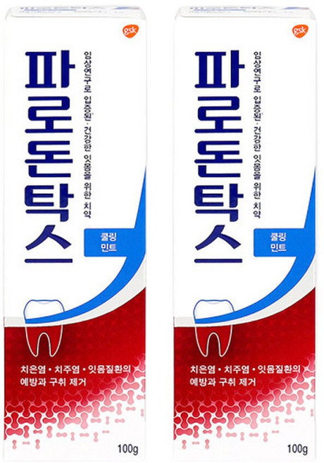 파로돈탁스 데일리 후로라이드 쿨링민트 잇몸치약 100g x2개, 2개
