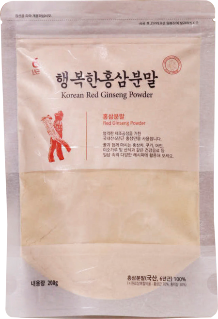 행복한 홍삼 6년근 홍삼 가루 분말 국산 100%, 행복한홍삼분말, 200g, 1개