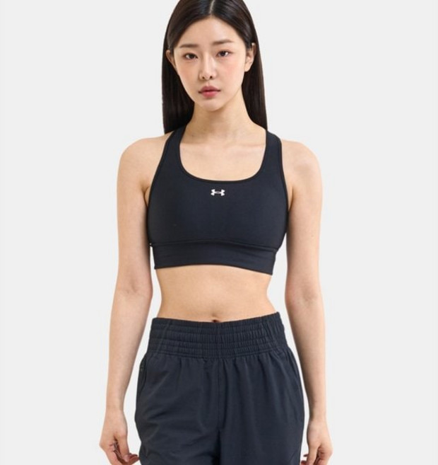 [백화점 정품] 언더아머 Under Armour 1377916-001 블랙 여성 UA 크로스백 롱라인 스포츠 브라